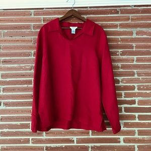 Talbots Red Irish Linen Tunic Top